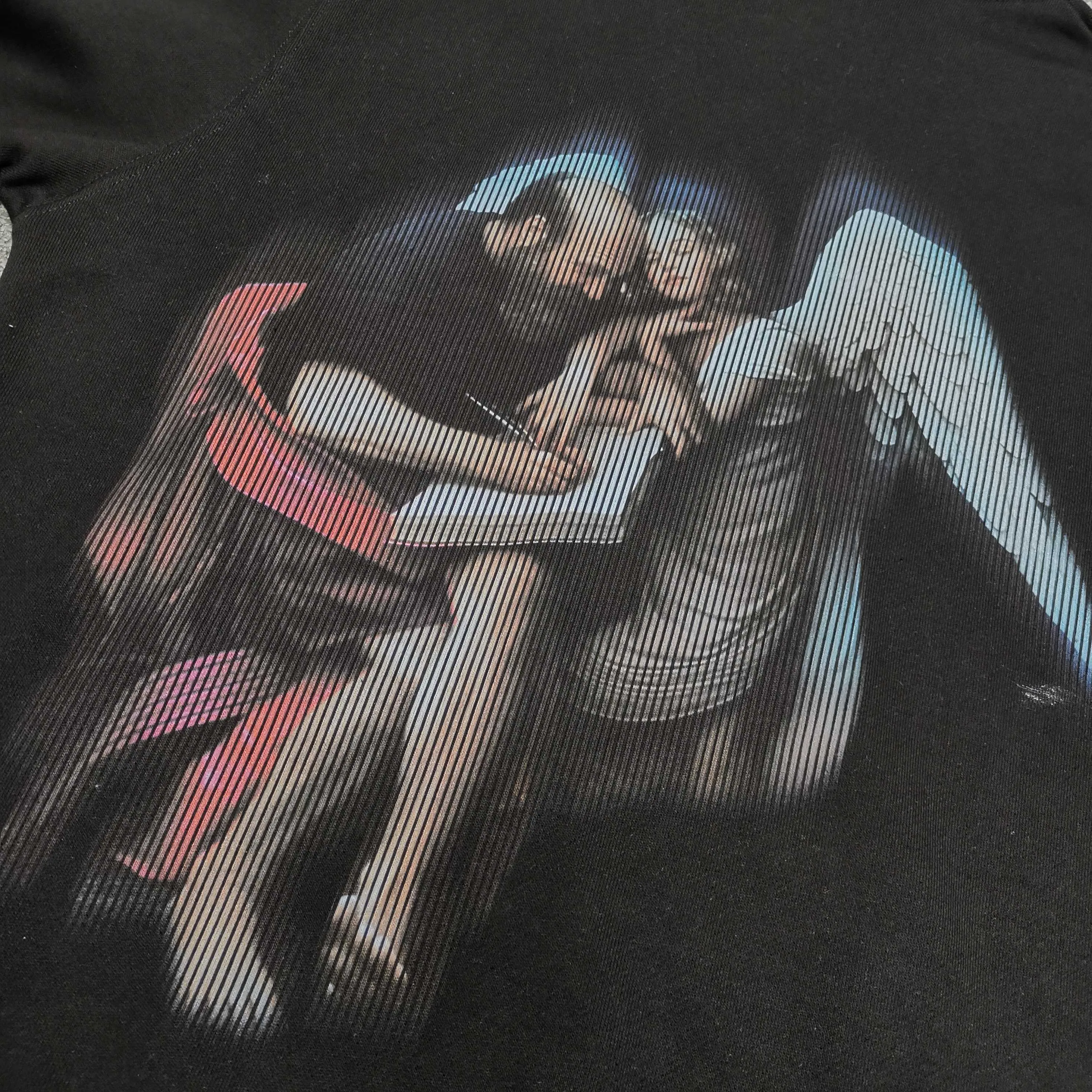 off white 25ss new portrait oil painting 460g washed hooded sweatshirt Color: Black White Size: S M L XL P410